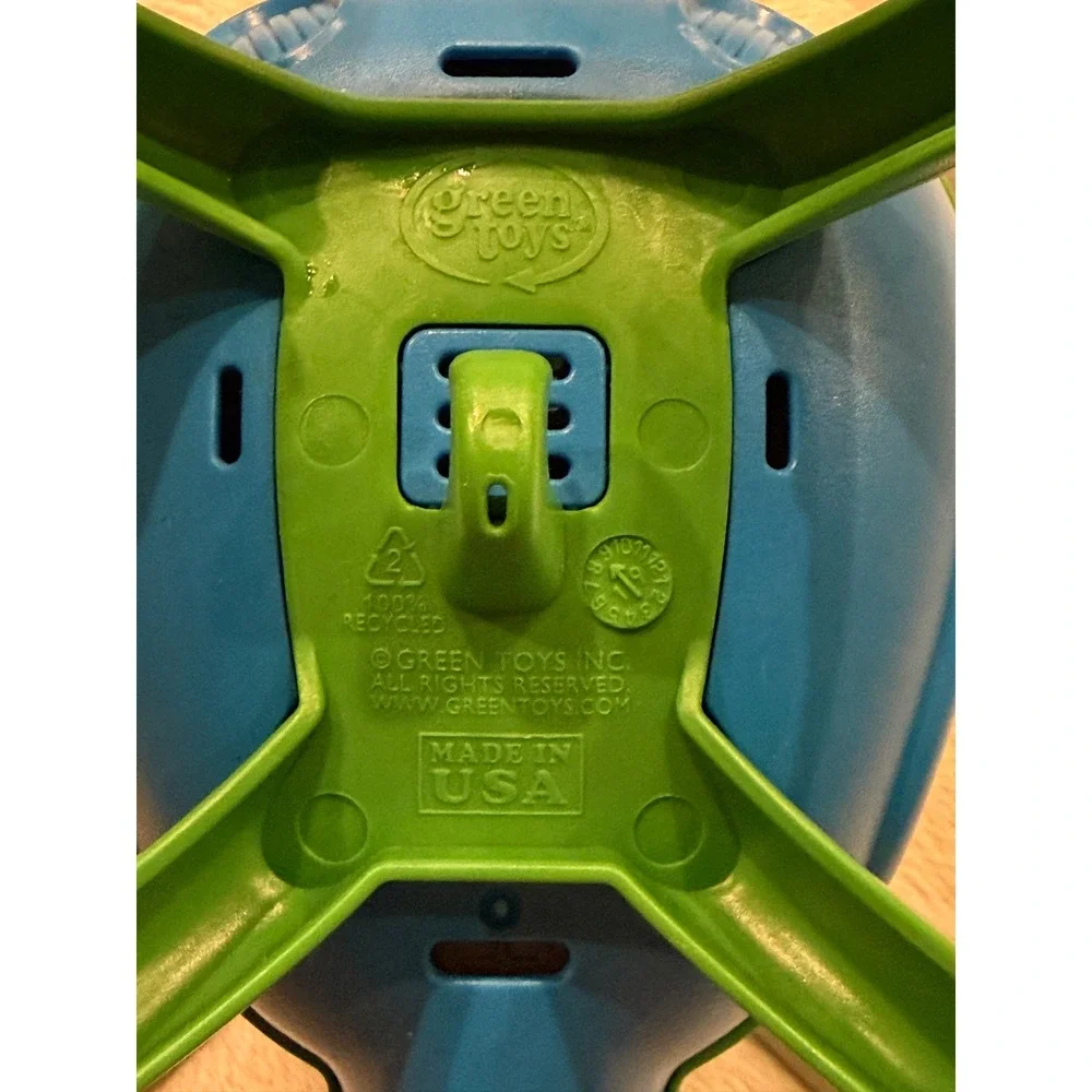Green Toys Helicopter Green Blue Recycled Plastic Toy Made‎ in USA Eco Friendly
